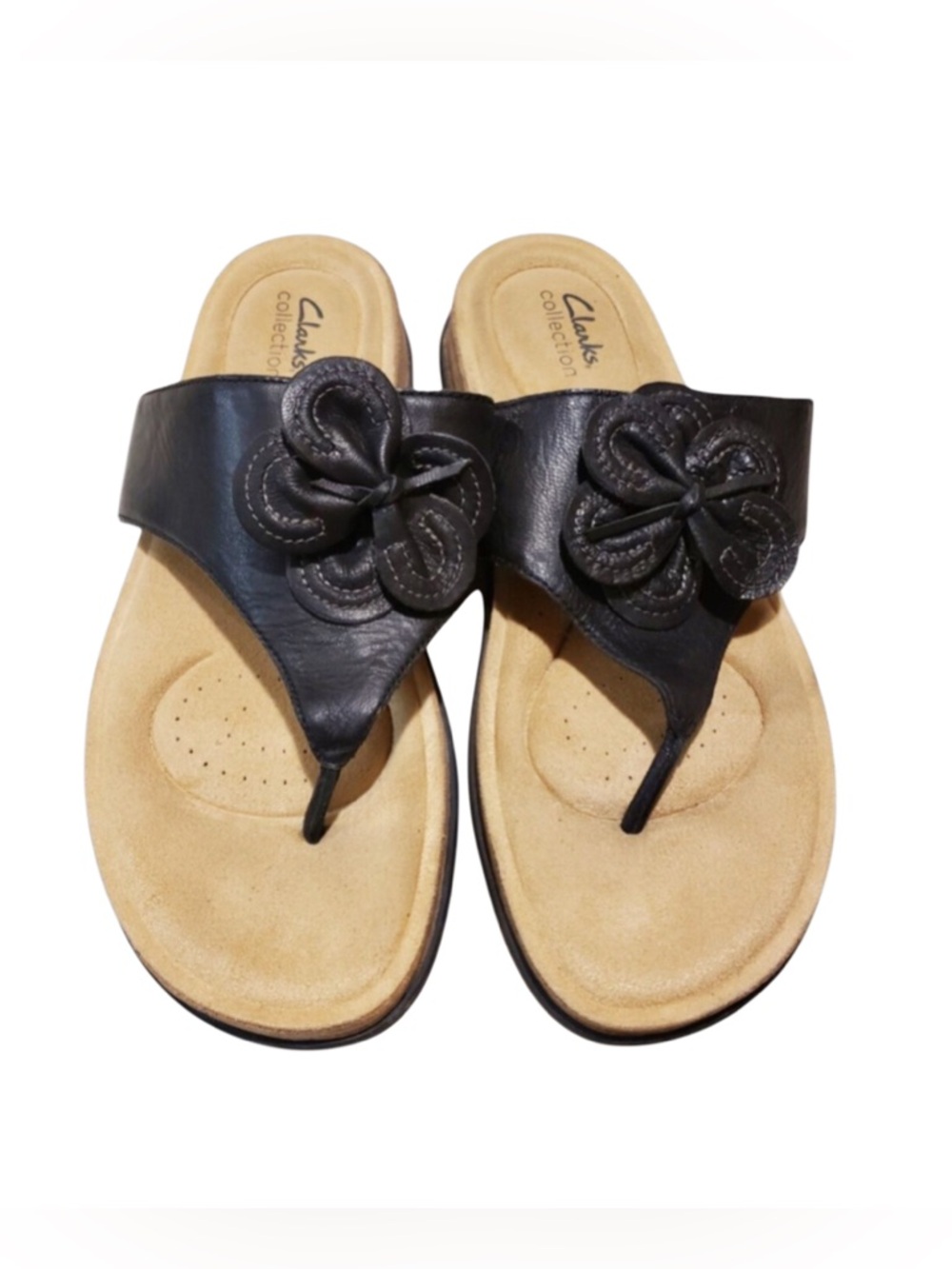 Clarks Women's Black Brynn Thong Sandals Sz 8.5